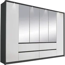 Rauch Drehtürenschrank Mainz mit Spiegel 275 x 212 x 58 cm Grau