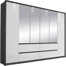 Rauch Drehtürenschrank Mainz mit Spiegel 275 x 212 x 58 cm Grau
