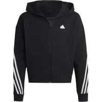 adidas Future Icons 3-Streifen Kapuzenjacke Black / White 128    