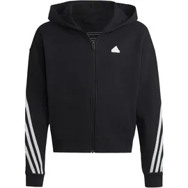 adidas Future Icons 3-Streifen Kapuzenjacke Black / White 128    