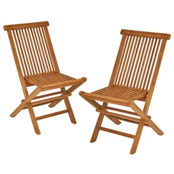 LC Garden »Riva« 2er Set Gartenstühle Teakholz Klappstühle Terrassenstühle