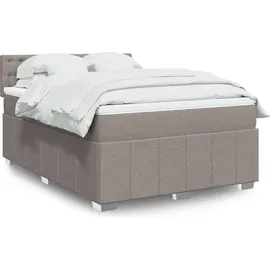 vidaXL Boxspringbett mit Matratze Taupe 140x200 cm Stoff