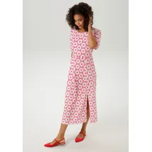 Aniston CASUAL Sommerkleid Blüten bedruckt Pink/Rot 38