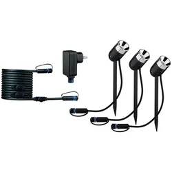 Paulmann - Plug & Shine 3 LED Garten Leuchte Pike IP65 Anthracite