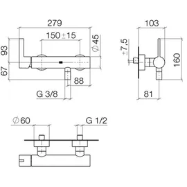 Dornbracht IMO Brausearmatur Aufputz Chrom 3330167000