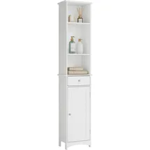 EUGAD Badezimmerschrank hoch 33 x 165 x 23 cm Weiß