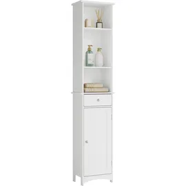 EUGAD Badezimmerschrank hoch 33 x 165 x 23 cm Weiß