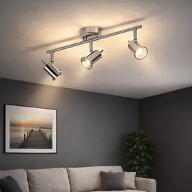 WOFI Deckenleuchte 3 Flammig LED Deckenlampe Lichtschiene Deckenstrahler mit beweglichen Spots, Strahler schwenkbar, 3x LED 5w 400lm Warmweiß, L 43 cm