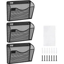 Vevor Wand Zeitungshalter Wandaktenhalter 3 Stk. Einzelfach Aufbewahrungsordner aus Metall für Zeitschriften Papier Dokumente, Wand Magazinhalter Organizer Prospekthalter Aktenablage für Büro Schule