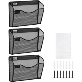 Vevor Wand Zeitungshalter Wandaktenhalter 3 Stk. Einzelfach Aufbewahrungsordner aus Metall für Zeitschriften Papier Dokumente, Wand Magazinhalter Organizer Prospekthalter Aktenablage für Büro Schule