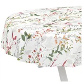 ANRO Tischdecke Natur abwaschbar Wachstuch pflegeleicht wasserabweisend (Einzelstück 1-tlg), Schmutzabweisend Floreal Bunt Oval 160x140cm Gartentischdecke bunt Oval | 140 cm x 160 cm