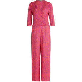 Cartoon Damen Jumpsuit mit weitem Bein", 36, Orange/Purple - 36W