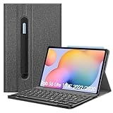 Fintie Tastatur Hülle für Samsung Galaxy Tab S6 Lite 10,4 Zoll 2024/2022/2020 Tablet - Keyboard Cover mit Magnetisch Abnehmbarer Deutscher Bluetooth Tastatur, Dunkelgrau