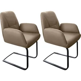 W.Schillig "ole", (Set, 2 St), 2er- oder 4er-Set, Gestell in schwarz pulverbeschichtet), braun