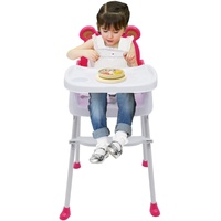 Hochstuhl fur Baby, 4 in 1 Kinderhochstuhl Mit Tisch Hochstuhl Baby Essstuhl Sitzerhöhung Klappbar,Kapazität bis 30 kg (Rosa)