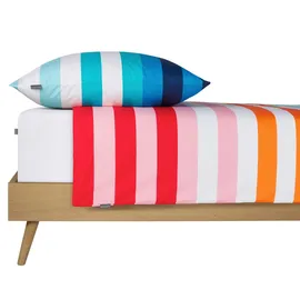 SCHIESSER Happy Stripe Gestreift Türkis 135 x 200 cm + 80 x 80 cm