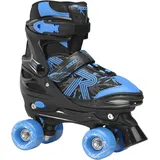 ROCES Quaddy 3.0 Boy Größenverstellbarer Kinder-Rollschuh, Black-Astro Blue, 26/29