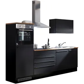 BASIC by Balculina Yourkitchen Küchenblock 260 cm, wahlweise mit E-Geräten, schwarz