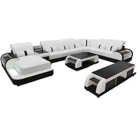 Xlmoebel Sideboard Wohnzimmer-Sitzgruppe mit Polster-Sofa Set, bestehend aus 3 Teilen: (Ecksofa U-Form + Couchtisch + Sideboard), Hergestellt in Europa weiß