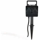 Heitronic Gartensteckdose 1,5 m Grau 2 St.