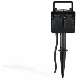 Heitronic Gartensteckdose 1,5 m Grau 2 St.