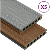 vidaXL WPC Terrassendielen mit Zubehör 10 m2 2,2 m braun/grau