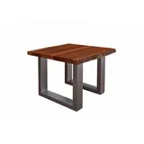 Massivmoebel24 Couchtisch Akazie Braun Walnuss 60 x 60 x 45 cm