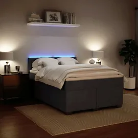 vidaXL Boxspringbett 140 x 200 cm Dunkelgrau