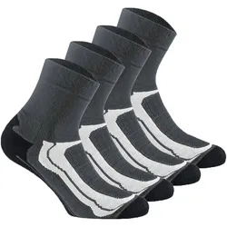 Rohner Basic Unisex Quarter-Socken, 4er Pack - Quarter Sport, Baumwoll-Mix Grau 43-46