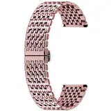 Kai Tian Armband 20mm Edelstahl Uhrenarmband Verjüngt Ersatz Uhrenarmbänder für Frauen Männer Bereitstellungsverschluss Roségold