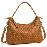 COLLEZIONE ALESSANDRO Vintage Schultertasche Leder Brown