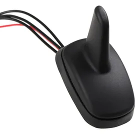 Alca alca® Autoantenne Haiflosse Shark Fin Antenne Aktiv Verstärker AM/FM GPS Universal Radioantenne Dachantenne Gummi Schwarz Wasserdicht Navigation
