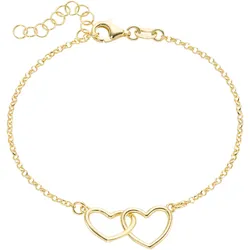 Armband FIRETTI "Schmuck Geschenk Silber 925 Armschmuck Armkette Silberarmband Herzen", gold (gelbgoldfarben), Armbänder, Damen, Silber 925 (Sterlingsilber)