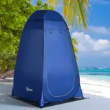 Outsunny Pop Up Duschzelt Toilettenzelt Camping Umkleidezelt Mit Tragetasche Mobile Outdoor Toilette Umkleidekabine Lagerzelt Dunkelblau 126 X 124 X 189 Cm