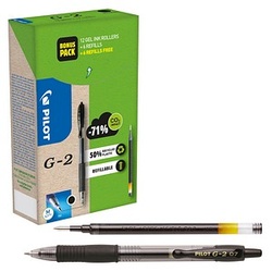 AKTION: PILOT G2 Greenpack Gelschreiber-Set schwarz/transparent 0,4 mm, Schreibfarbe: schwarz, 1 Set + GRATIS 6 Gelschreiberminen
