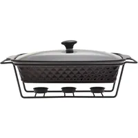 4BIG.fun Speisewärmer aus Keramik 3 L Chafing Dish Buffet-Set Keramik-Chafer Buffetwärmer Warmhaltebehälter Speisenwärmer Wärmebehälter