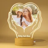 Rainsar Personalisierte Foto Herz Glas, Personalisiert Herz Fotorahmen Geschenke für Mama und Kinder,Geburtstag Muttertag Weihnachten Valentinstag Pärchen Geschenk