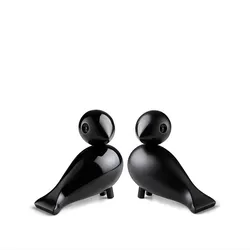 Lovebirds Dekorationen schwarz aus Holz 2 St.