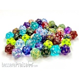 Chessex CHXLE917 - Bag of 50TM Assorted loose Mini-Polyhedral d20s