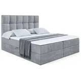 altdecor Boxbett, mit H4-Matratze und Lattenrost - RICAR - 160x200 Grau