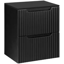 Lomadox Waschtischunterschrank 2 Auszüge 50,4 x 59,5 x 40 cm Schwarz
