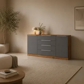 borchardt Möbel Oliva 166 x 78 x 35 cm Beige / Grau