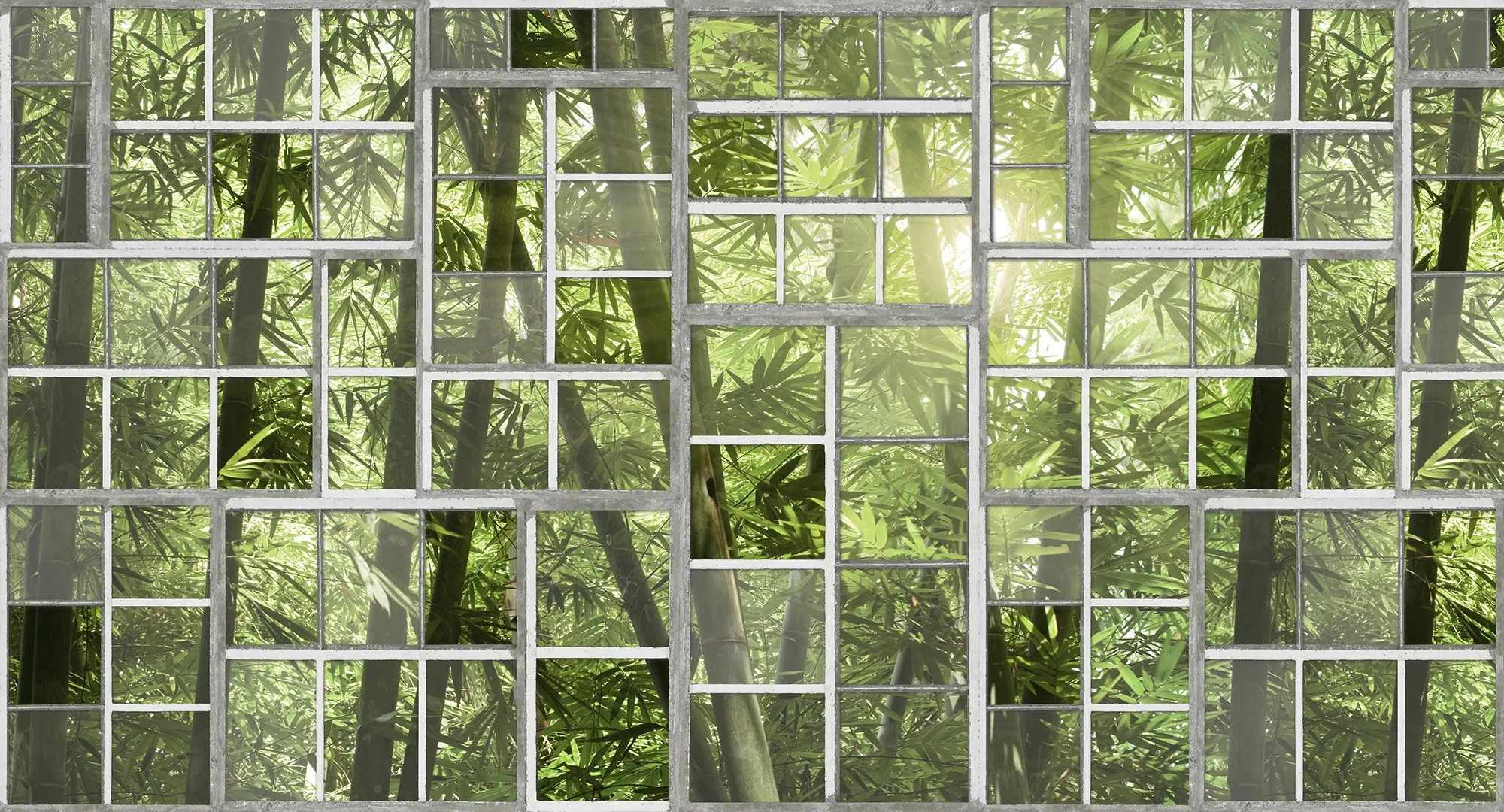 ARCHITECTS PAPER Fototapete "Atelier 47 Perspective 3" Tapeten Vlies, Wand, Schräge, Decke Gr. B/L: 5 m x 2,7 m, grün (dunkelgrün, hellgrau, dunkelbraun) Fototapeten