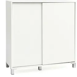 KADIMA DESIGN Schuhschrank WL5.712 Holz Weiß 100x108x37,5 cm Ablage Hoch, Design Schuhständer Groß 20 Paar Schuhe Schuhregal Flur, Schuh Aufbewahrung Platzsparend,