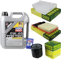 Filter Set Inspektionspaket 5 Liter Liqui Moly Motoröl Top Tec 4100 5W-40 MANN-FILTER Innenraumfilter Luftfilter Ölfilter
