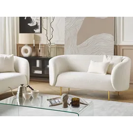 Beliani Couch Polyester 2-Sitzer Weiß/Gold
