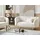 Beliani Couch Polyester 2-Sitzer Weiß/Gold