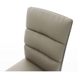 DeLife Esszimmerstuhl Pela-Flex Echt-Leder Schlamm 4-Fuß konisch Schwarz Taschenfederkern, Esszimmerstühle