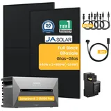 Balkonkraftwerk mit Speicher Anker Solix Solarbank 2 E1600 Pro mit JaSolar 880W(+264W) Full Black Bifaziale Solarmodule und Anker Smarten Zähler