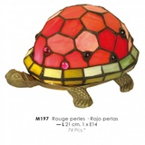 Casa Padrino Tiffany Tischleuchte Schildkröte Rot Ø 21cm - Tiffany Deko Lampen